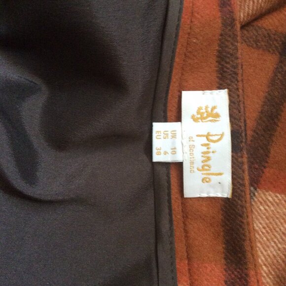 Vintage pringle 50's style brown tartan plaid skirt - Picture 4 of 4